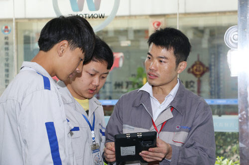 广州万通采用车云诊断高端技术上课，培养高新汽修人才